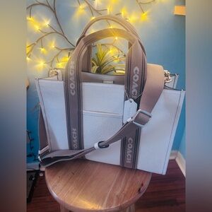 Coach White Smith Tote Bag